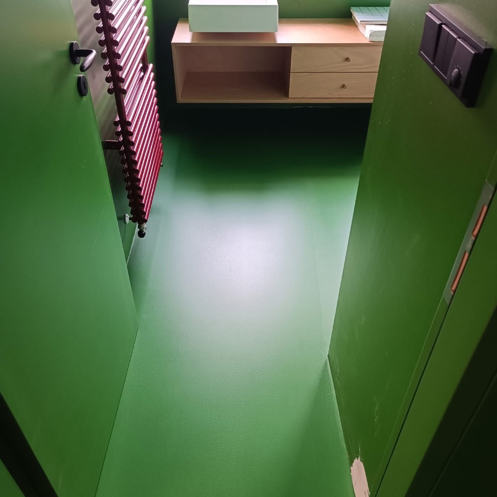 zelený polyuretan litá podlaha