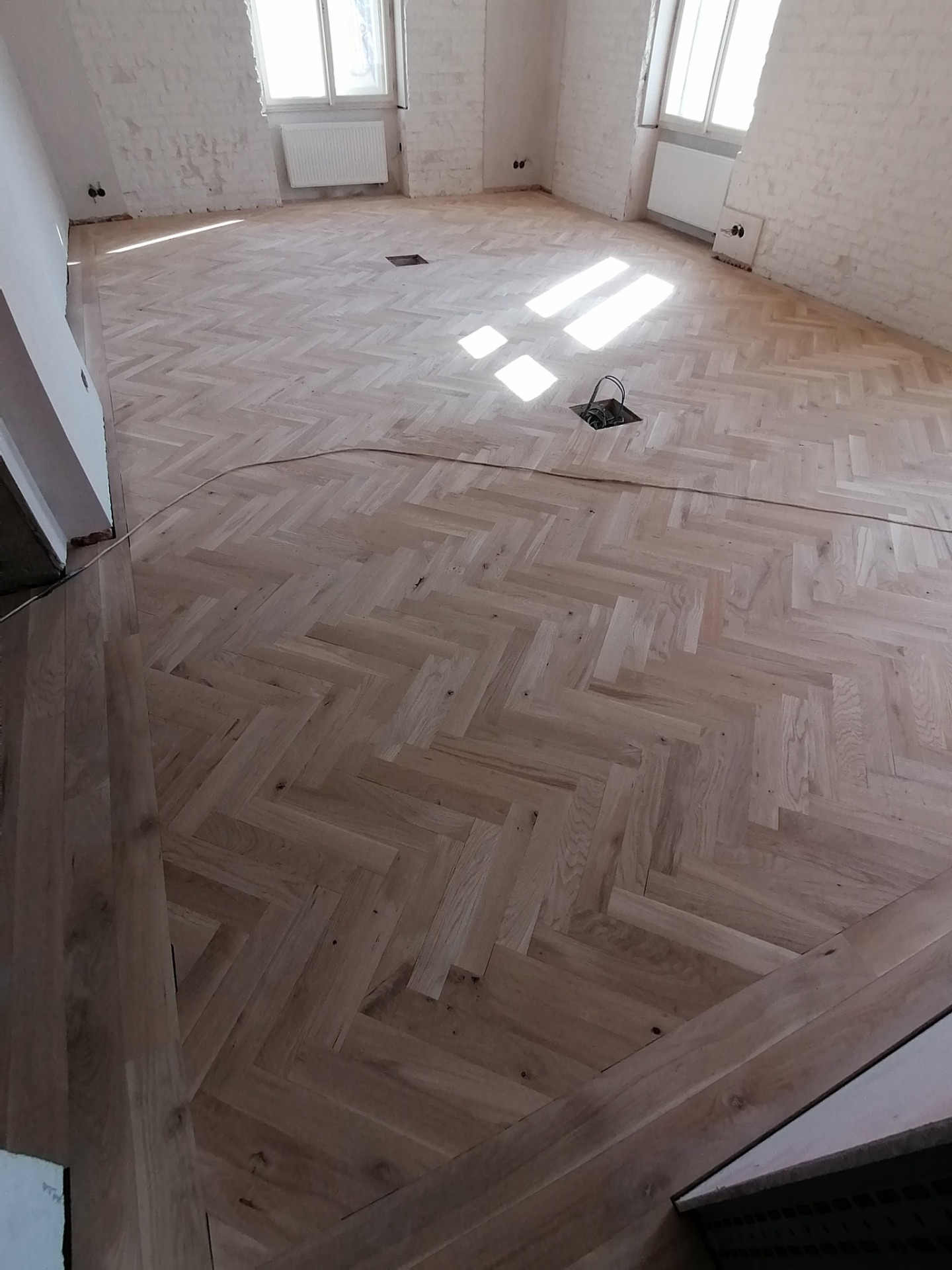 surové parkety před olejováním...